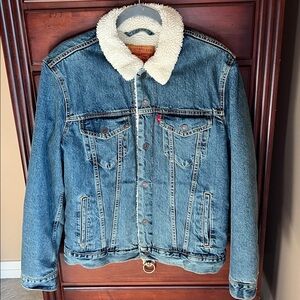 Levi's Sherpa Denim Trucker Jacket Mens Medium